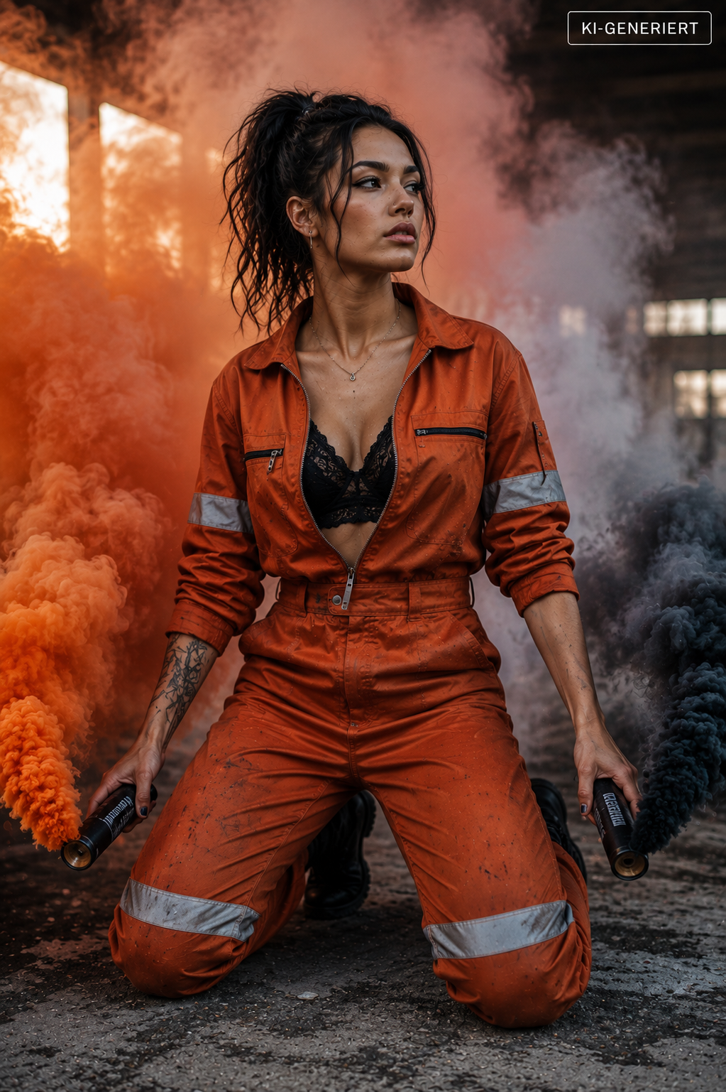 KI-Konzeptbild für ein Fotoshooting mit Smoke Tubes